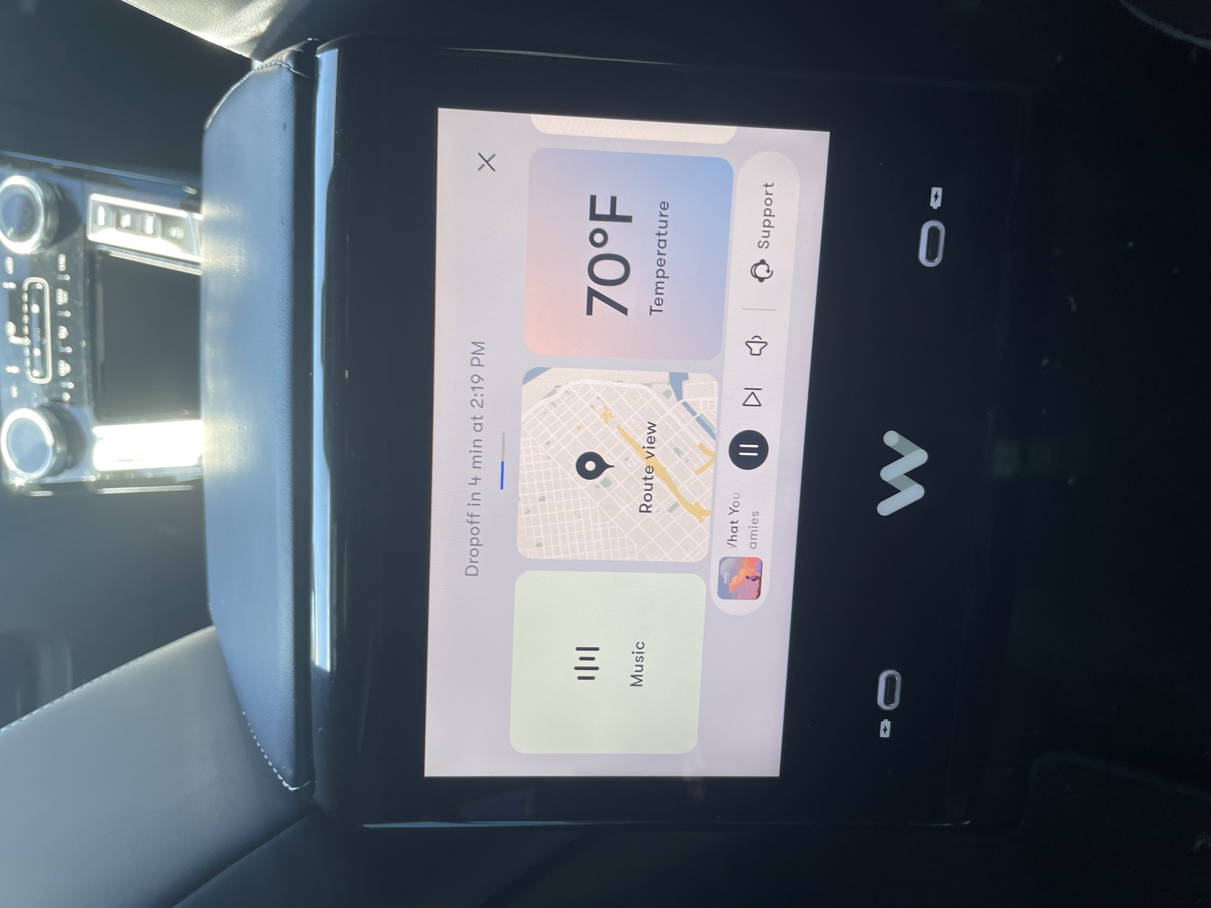 Waymo ride screen