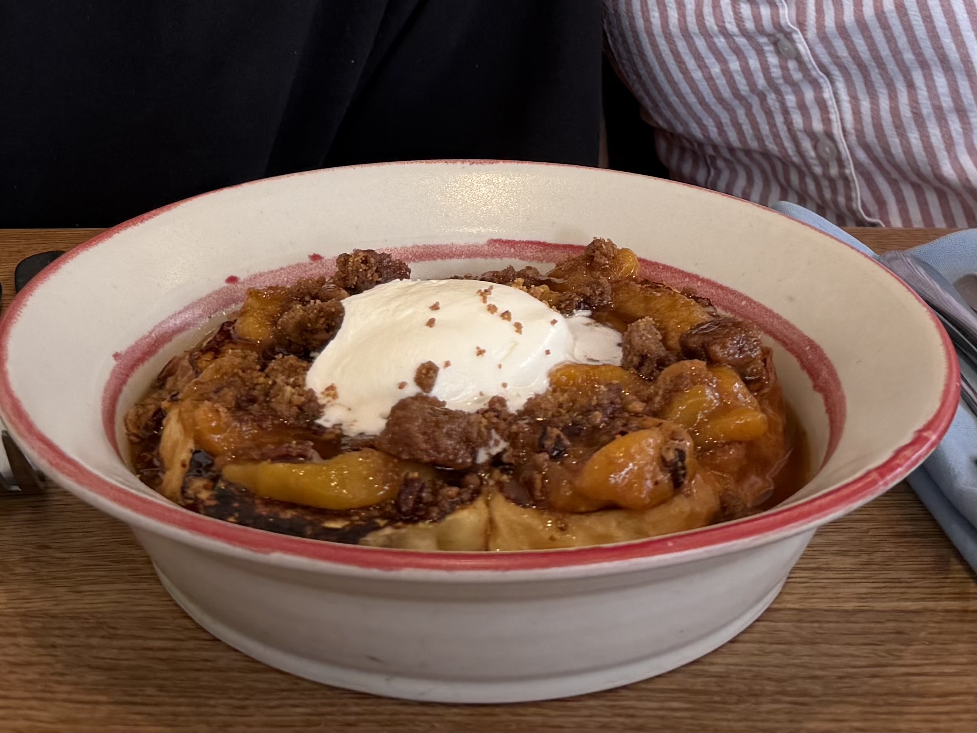 Peach cobbler french toast
